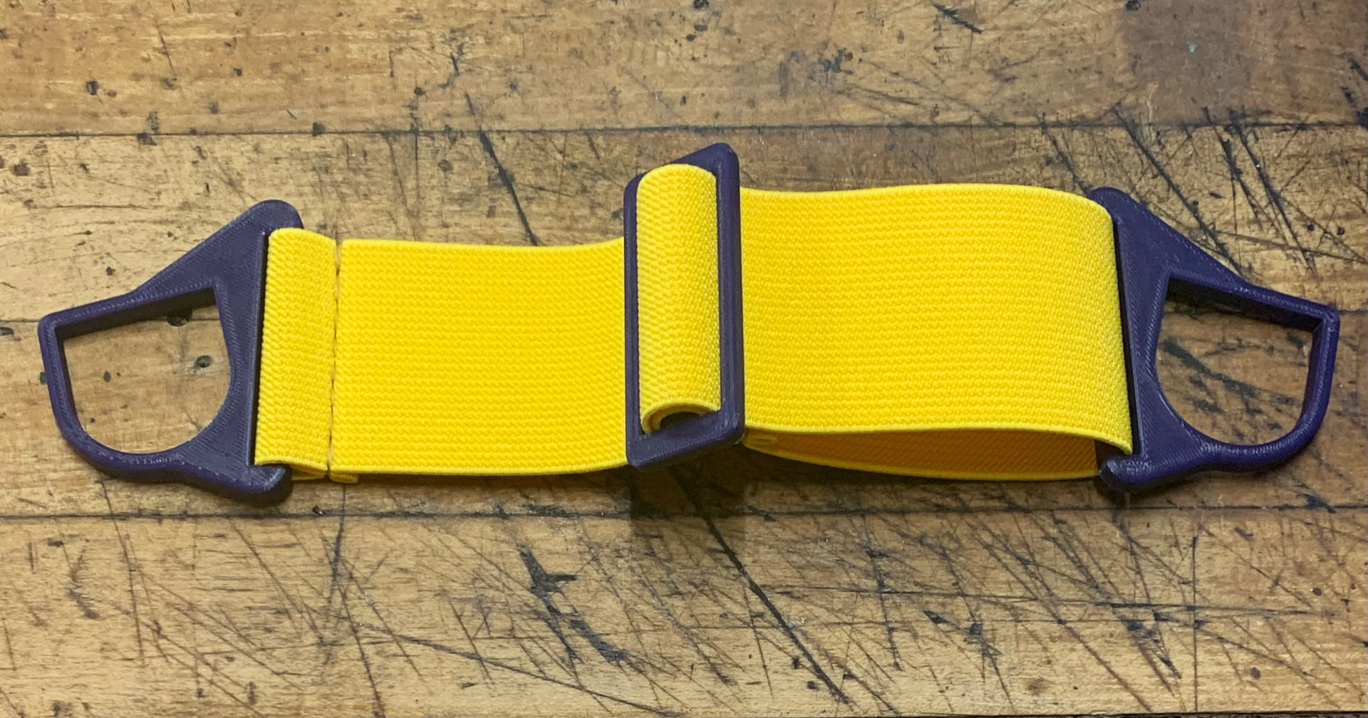 G Strap Designs - Welding Hood Replacement Strap - Tigers Colorway with Yellow and Purple 