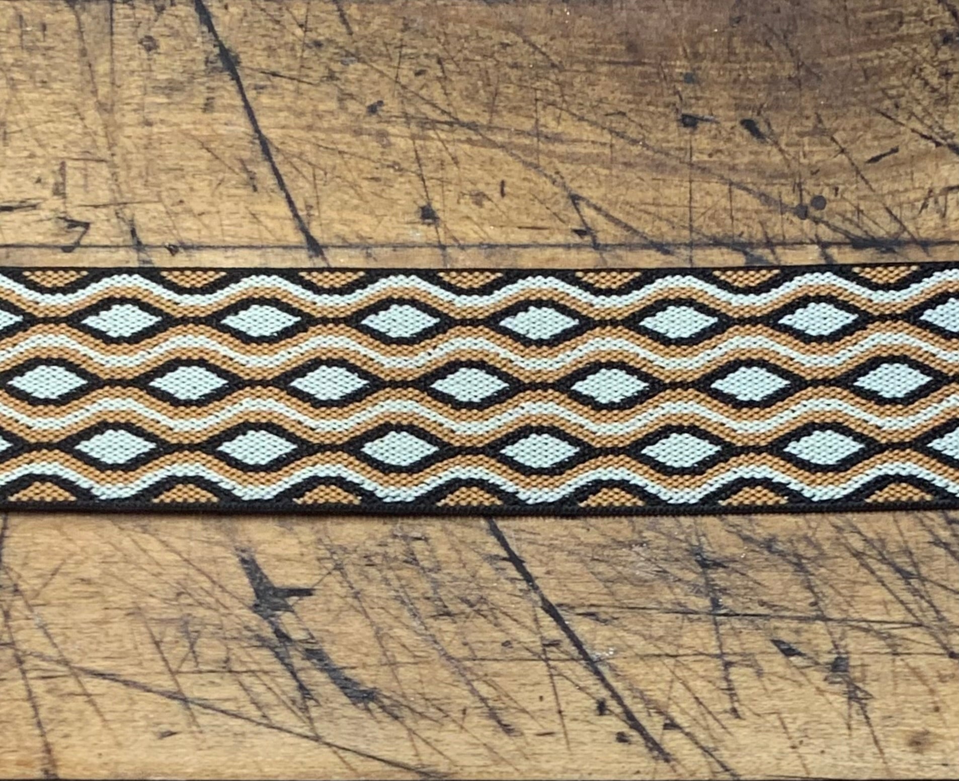 G Strap Designs - Mini Welding Hood Strap Color Brown Wave Pattern