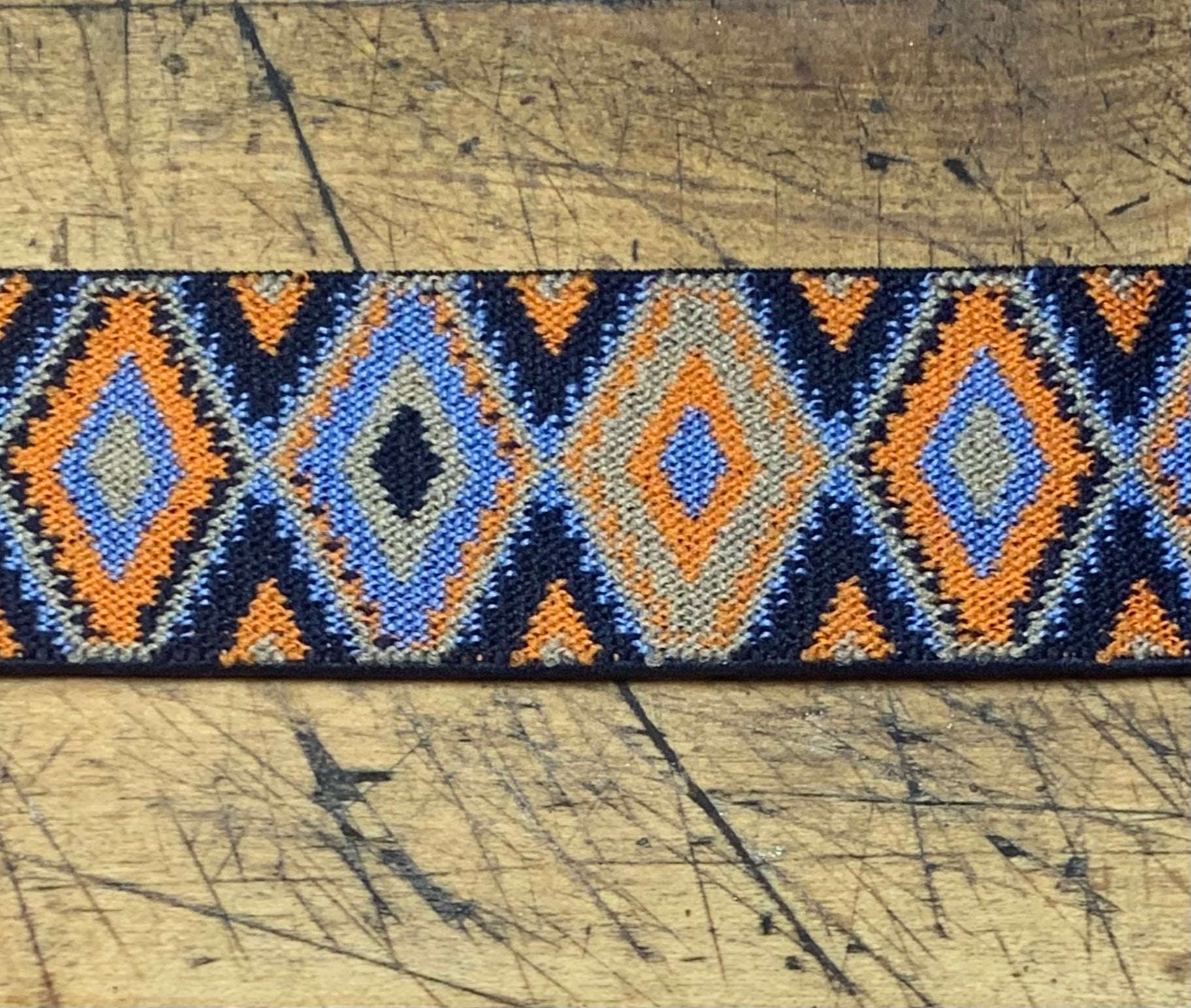 G Strap Designs - Welding Hood Replacement Strap Color Orange and Baby Blue Diamond