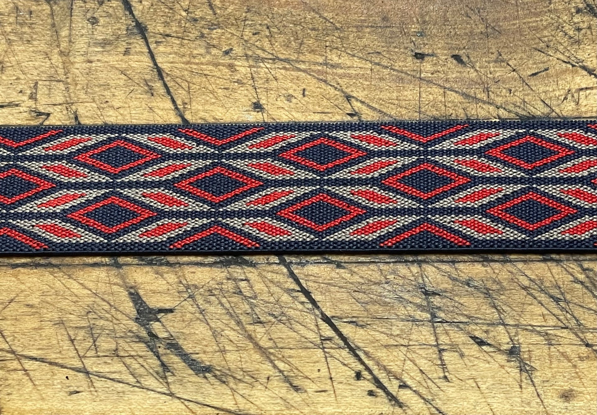 G Strap Designs - Welding Hood Replacement Strap Mini Color Red and Blue Diamond