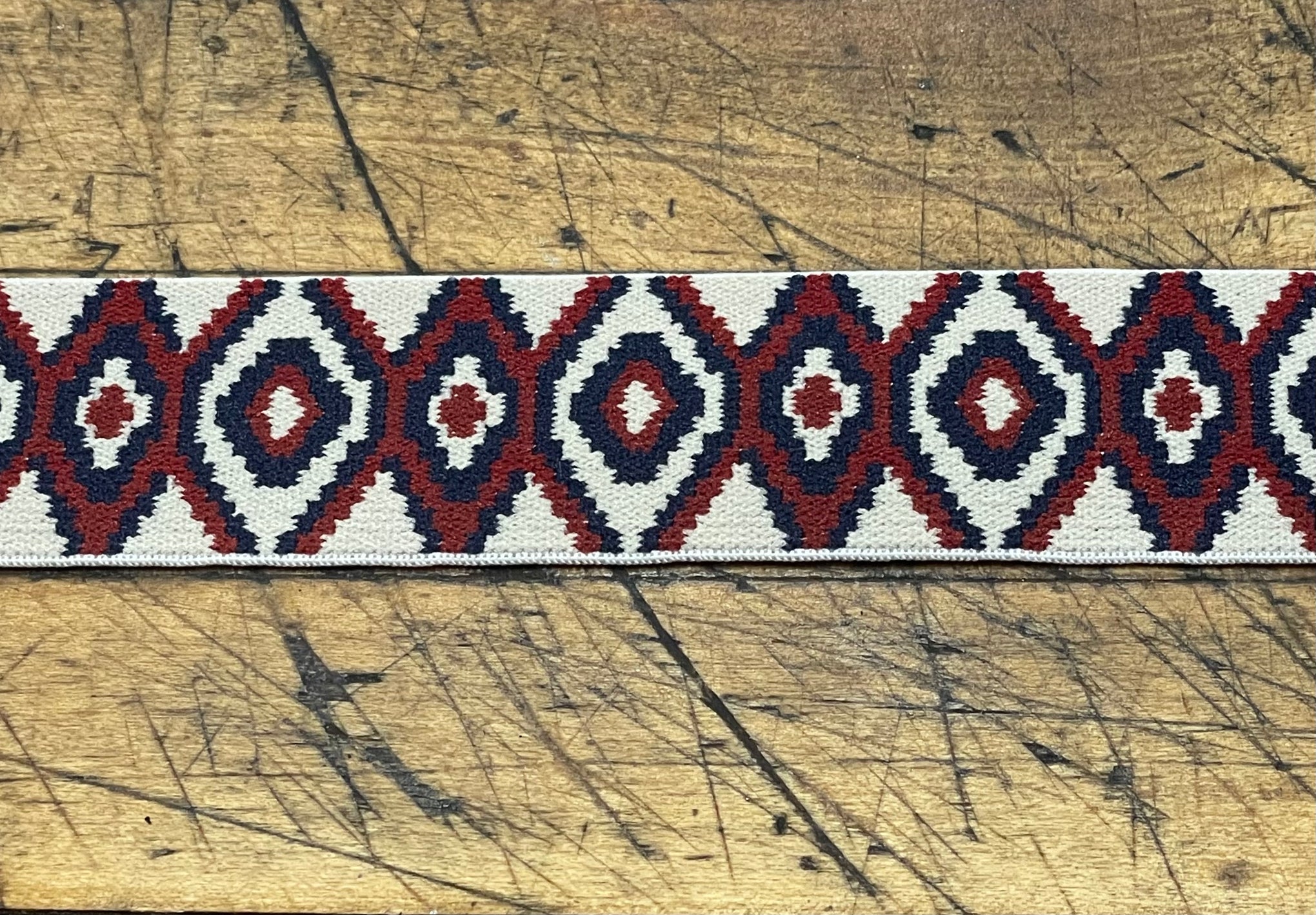 G Strap Designs - Welding Hood Replacement Strap Mini Color White and Red Diamond