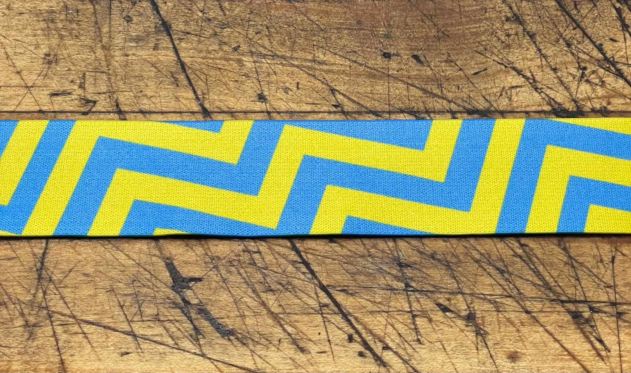 G Strap Designs - Welding Hood Replacement Strap Mini Color Blue and Yellow Zigzag