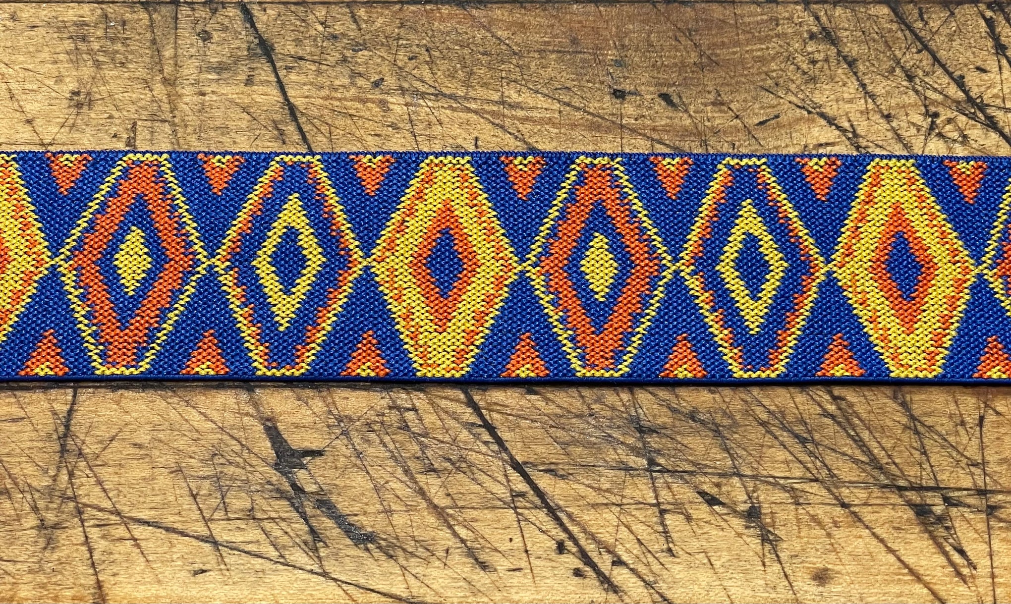 G Strap Designs - Welding Hood Replacement Strap Color Blue and Orange Diamond